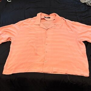 Fashion Nova Men's Coral Button Down Shirt